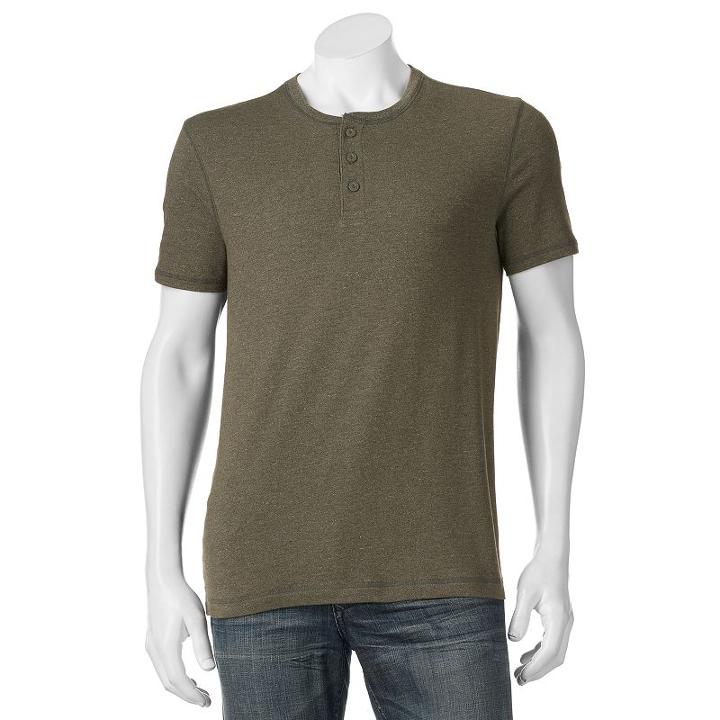 Men's Sonoma Goods For Life&trade; Flexwear Classic-fit Henley, Size: Xl, Dark Green