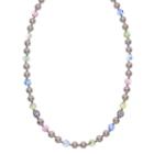 Crystal Avenue Silver-plated Crystal And Simulated Pearl Necklace - Made With Swarovski Crystals, Women's, Size: 20, Multicolor