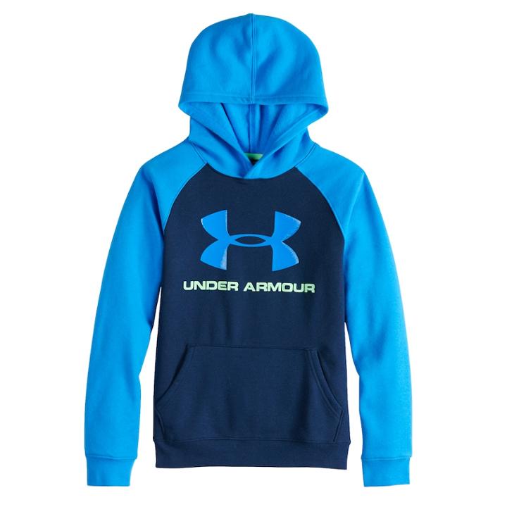 Boys 8-20 Under Armour Rival Logo Hoodie, Size: Medium, Dark Blue