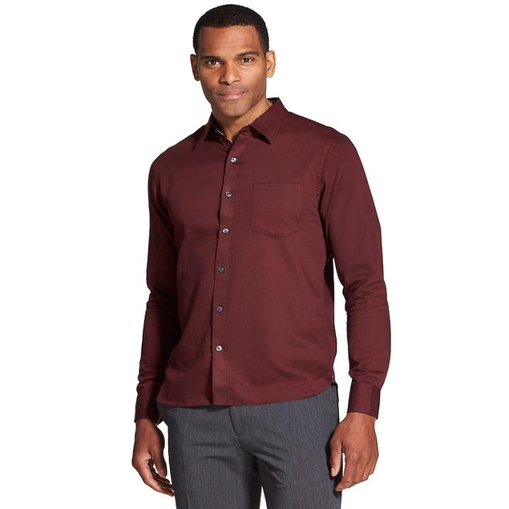 Men's Van Heusen Never Tuck Slim-fit Button-down Shirt, Size: Large, Brt Pink