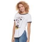 Disney's Minnie Mouse Juniors' Side Vent Ringer Graphic Tee, Teens, Size: Large, White Oth