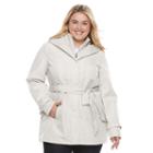 Plus Size Braetan Hooded Shawl Collar Rain Jacket, Women's, Size: 3xl, Grey