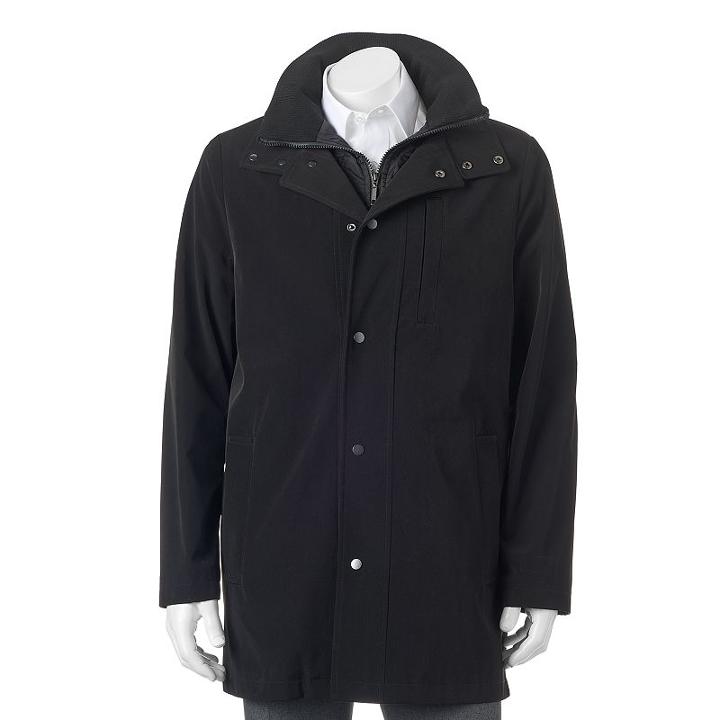 Men's Savile Row Quincy All-weather Coat, Size: Xxl, Black