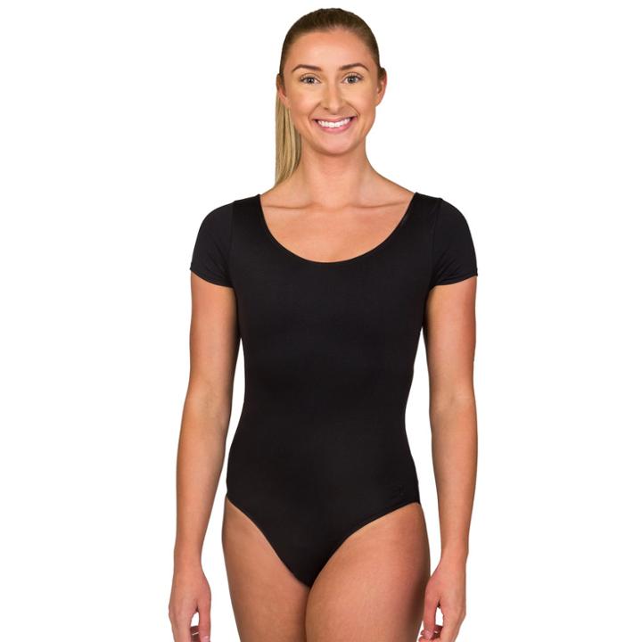 Women's Danskin Lattice Open-back Dance Leotard, Size: Large, Black