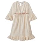 Disney D-signed Beauty And The Beast Girls 7-16 Lace Bell Sleeve Babydoll Dress, Girl's, Size: Large, Natural