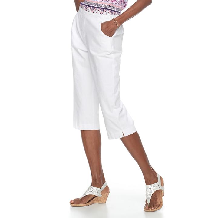 Women's Croft & Barrow&reg; Pull-on Sheeting Capris, Size: Small, White