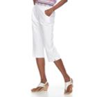 Women's Croft & Barrow&reg; Pull-on Sheeting Capris, Size: Small, White