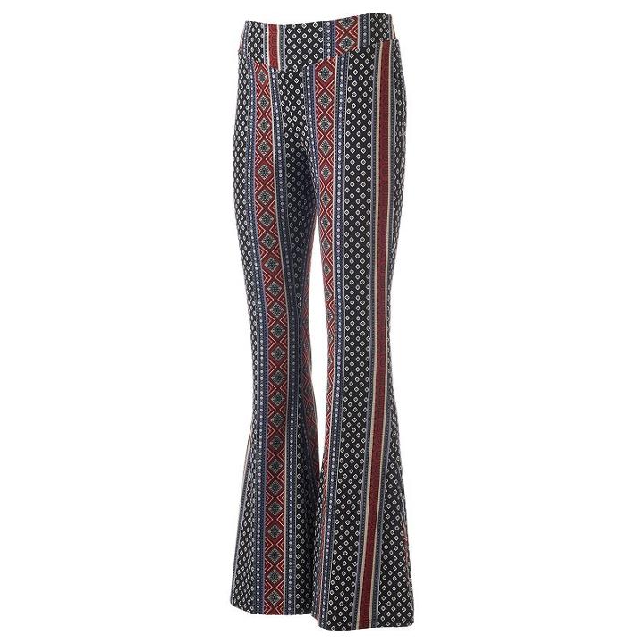 Juniors' About A Girl V-yoke Flare Pants, Size: Medium, Grey (charcoal)
