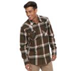 Men's Levi's&reg; Flannel Western Button-down Shirt, Size: Large, Dark Green