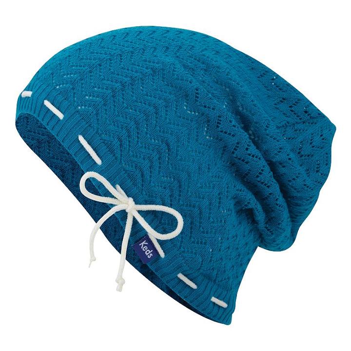 Keds, Women's Open-work Chevron Slouchy Beanie, Blue