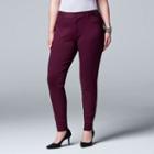 Plus Size Simply Vera Vera Wang Skinny Ponte Pants, Women's, Size: 2x Short, Red