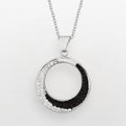 Silver On The Rocks Sterling Silver Black And White Crystal Circle Pendant - Made With Swarovski Crystals, Women's