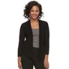 Women's Apt. 9&reg; Pointelle Striped Cardigan, Size: Medium, Black
