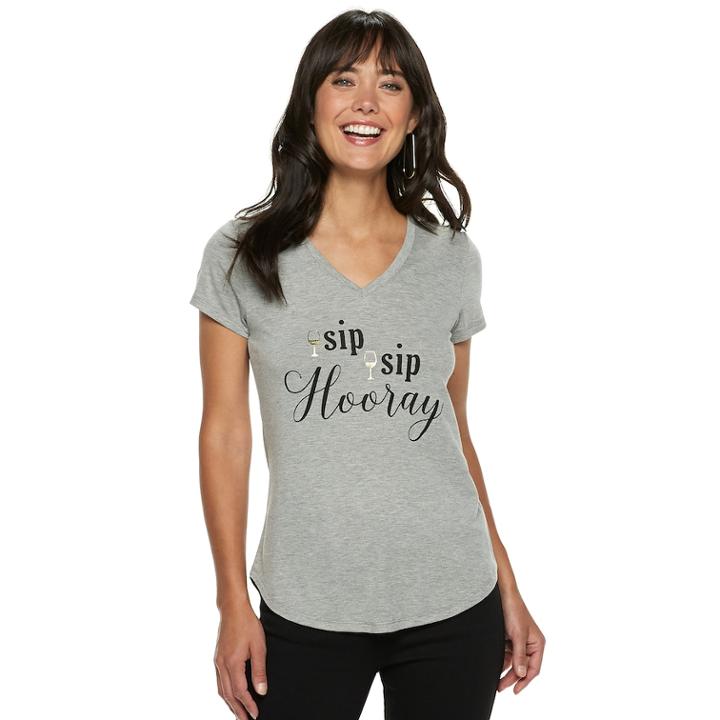 Women's Apt. 9&reg; Bridal Graphic Tee, Size: Xxl, Light Grey