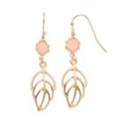 Lc Lauren Conrad Leaf Nickel Free Drop Earrings, Women's, Pink