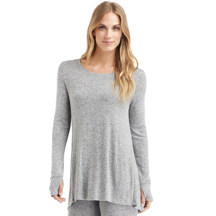 Women's Cuddl Duds Soft Knit Tunic Top, Size: Medium, Med Grey