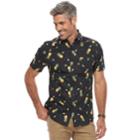 Men's Haggar Island Ease Classic-fit Stretch Button-down Shirt, Size: Xl, Black