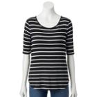 Women's Apt. 9&reg; Modern Essential Scoopneck Tee, Size: Large, Black