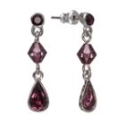 1928 Simulated Crystal And Bead Drop Earrings, Women's, Purple
