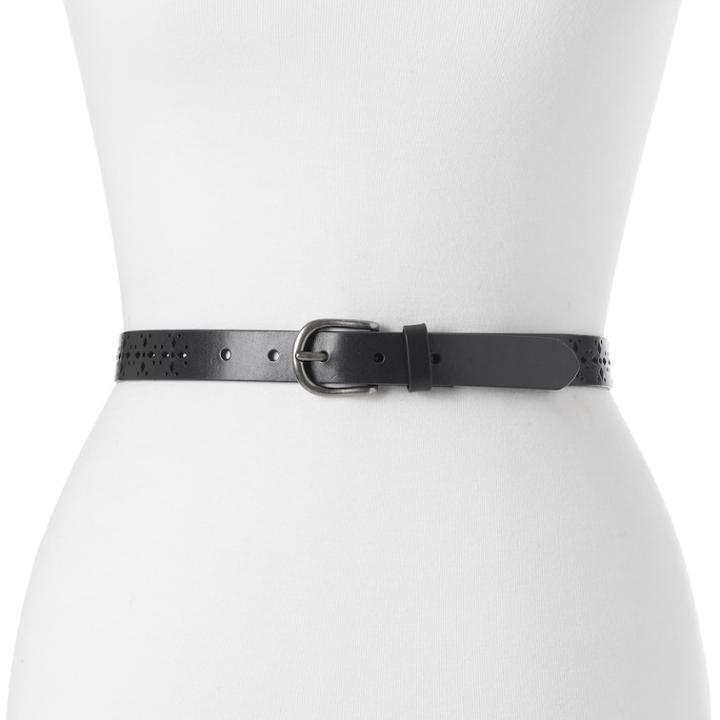 Sonoma Goods For Life™ Perforated Leather Belt, Women's, Size: 2xl, Grey (charcoal)