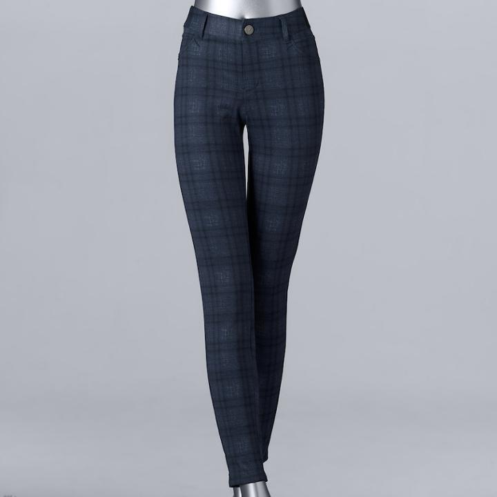 Women's Simply Vera Vera Wang Everyday Luxury Ponte Skinny Pants, Size: Xs, Blue