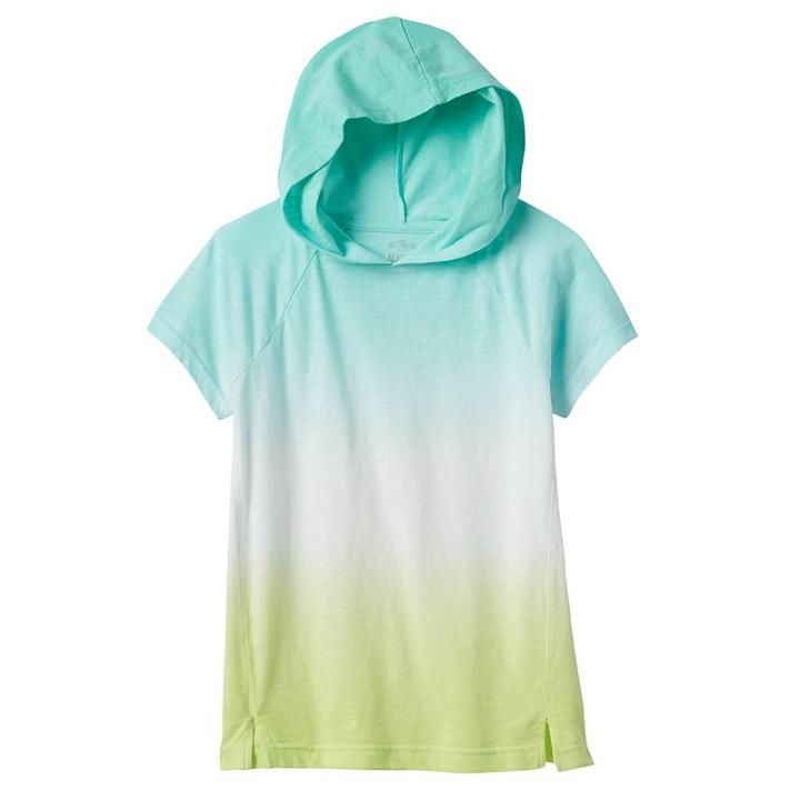 Girls Plus Size So&reg; Short Sleeve Active Hoodie, Girl's, Size: 18 1/2, Turquoise/blue (turq/aqua)