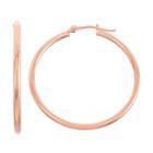 14k Gold Tube Hoop Earrings - 30 Mm, Women's, Pink