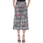 Women's White Mark Printed Gaucho Pants, Size: Small, Blue