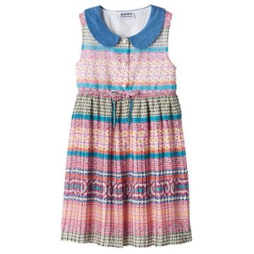 Girls 4-6x Blueberi Boulevard Collared Pattern Dress, Girl's, Size: 5, Ovrfl Oth