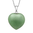 Jade Sterling Silver Heart Pendant Necklace, Women's, Size: 18, Green