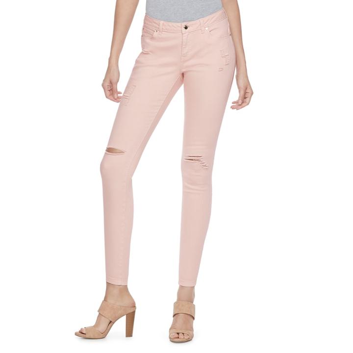 Women's Jennifer Lopez Ankle Skinny Jeans, Size: 8, Brt Pink