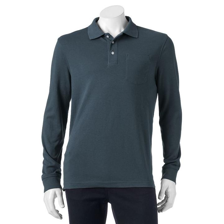 Men's Croft & Barrow&reg; Classic-fit Easy-care Interlock Polo, Size: Xxl, Blue