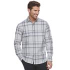Men's Marc Anthony Slim-fit Stretch Woven Button-down Shirt, Size: Medium, Grey