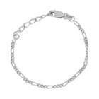 Junior Jewels Kids' Sterling Silver Figaro Chain Bracelet, Girl's, Size: 4.5, Grey