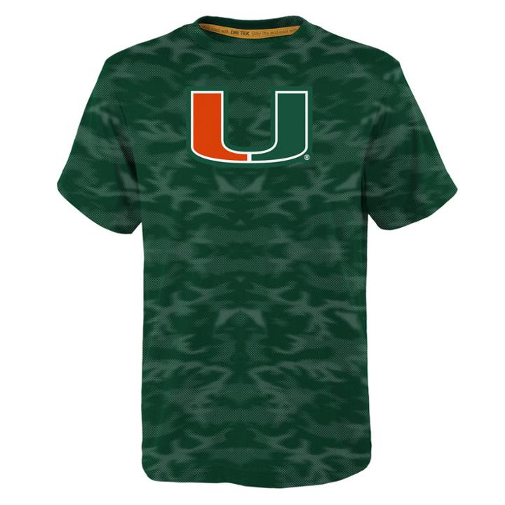 Boys 8-20 Miami Hurricanes Vector Dri-tek Tee, Size: M 10-12, Dark Green