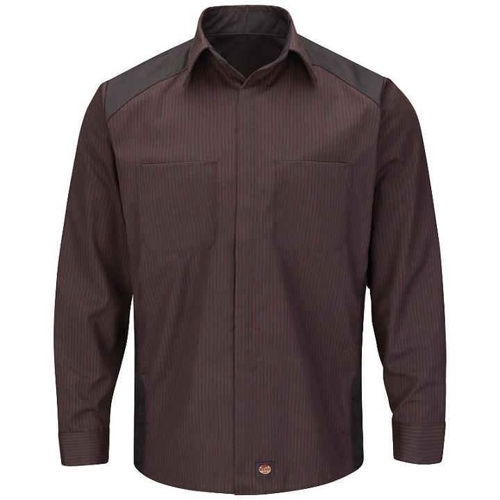 Red Kap, Men's Classic-fit Striped Button-down Shirt, Size: Xl, Multicolor