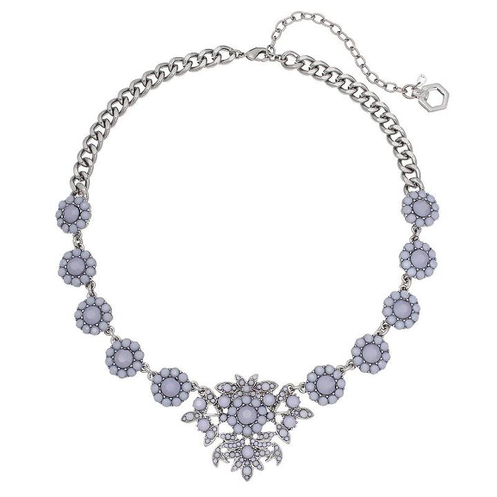 Simply Vera Vera Wang Faceted Stone Floral Statement Necklace, Women's, Purple