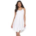 Women's Nina Leonard Gauze Shift Dress, Size: Small, White