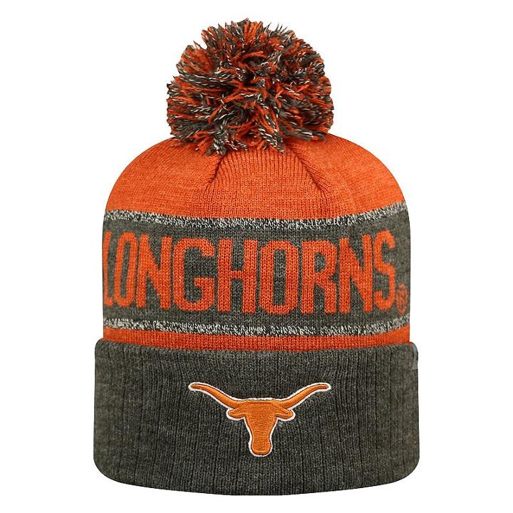 Adult Top Of The World Texas Longhorns Below Zero Beanie, Grey (charcoal)