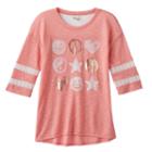 Girls 7-16 & Plus Size So&reg; Lace Yoke Varsity Tee, Size: 10, Lt Orange