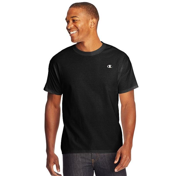 Men's Champion Logo Tee, Size: Large, Black