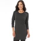 Women's Apt. 9&reg; Embellished Tunic Sweater, Size: Small, Dark Grey