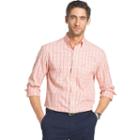 Men's Izod Classic-fit Windowpane Button-down Shirt, Size: Medium, Drk Orange