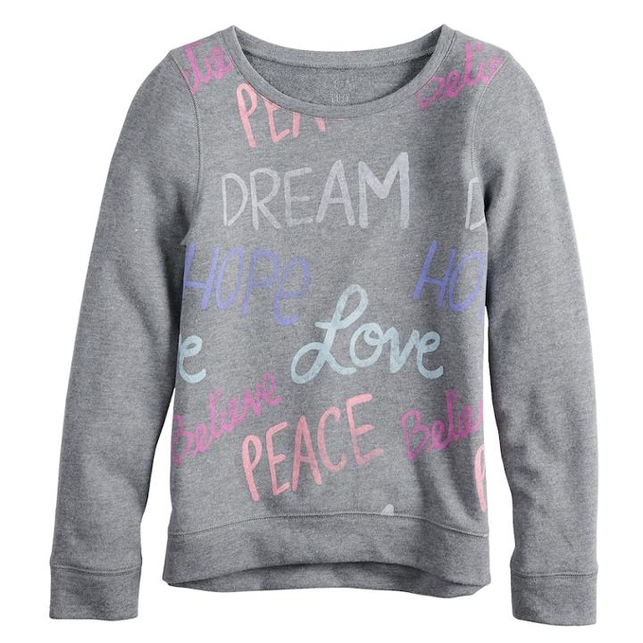 Girls 7-16 & Plus Size So&reg; Easy Crew Pullover Sweatshirt, Size: 10, Lt Purple