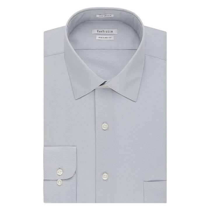 Men's Van Heusen Regular-fit Lux Sateen Dress Shirt, Size: 16.5-32/33, Grey Other