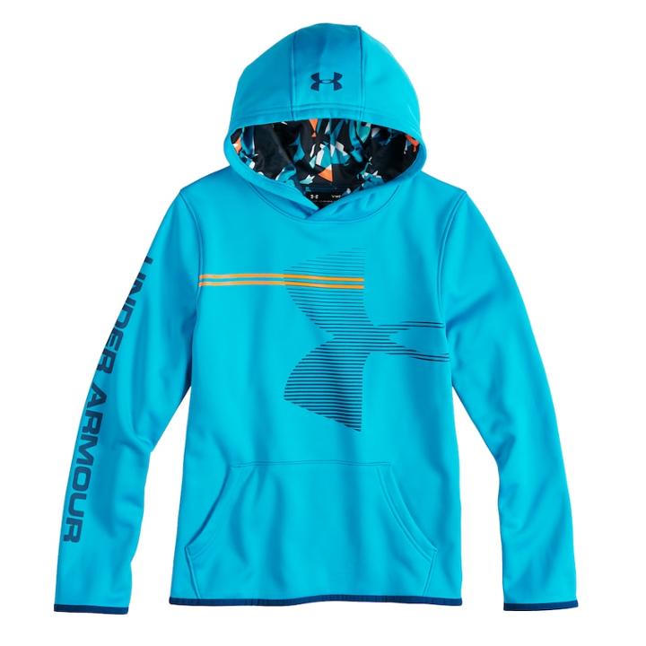 Boys 8-20 Under Armour Armour Fleece Hoodie, Size: Large, Turquoise/blue (turq/aqua)