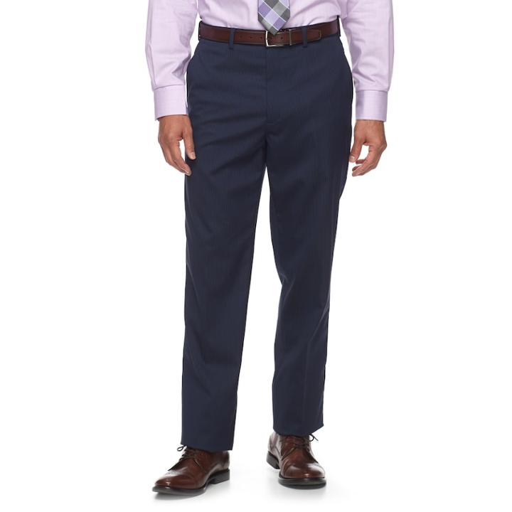 Men's Chaps Performance Series Classic-fit Stretch Suit Pants, Size: 32x32, Blue (navy)