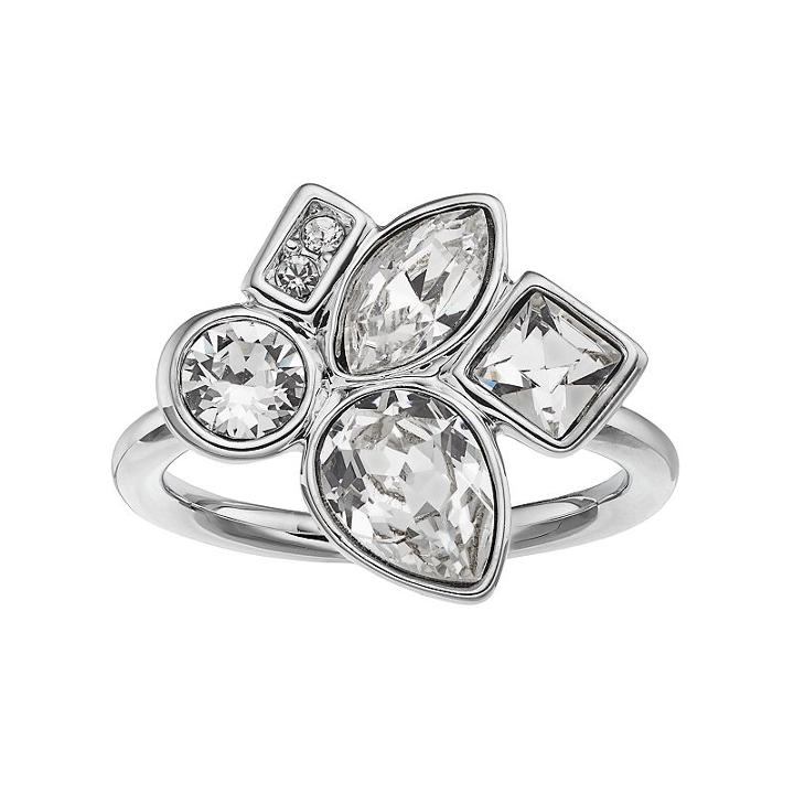 Simply Vera Vera Wang Cluster Ring With Swarovski Crystals, Women's, Size: 7, White