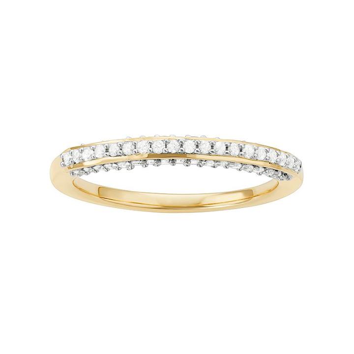 14k Gold Over Silver 1/3 Carat T.w. Diamond Wedding Ring, Women's, Size: 5, White