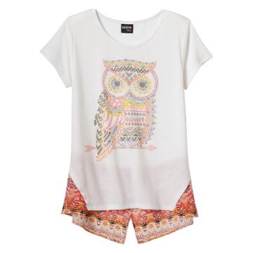 Girls Plus Size Ransom Girl Split-back Glitter Graphic Tee, Size: Xxl Plus, Med Beige